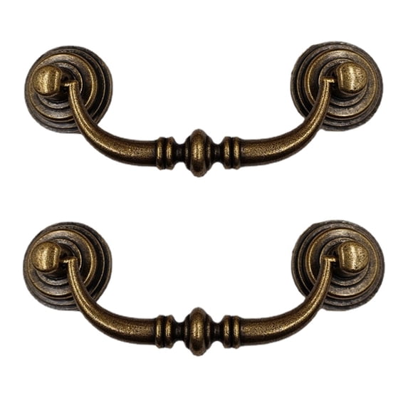 BE-TOOL 2Pcs Vintage Drawer Pulls Handles with Screws Dresser Drawer Cabinet Handle Cabinet Hardware Iron Black