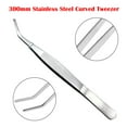 thumbnail image 1 of ​BE-TOOL 300mm Elbow Stainless Steel Curved Tweezers Kit Trimming Tool Silver, 1 of 6