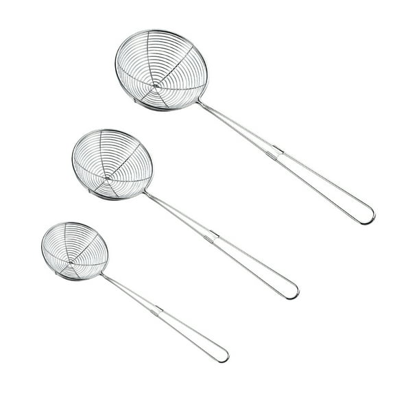 BE-TOOL 3PCS Stainless Steel Cooking, Hot-Pot Spoon Strainer, Mini Grid Skimmer Spoon, Kitchens Cooking Filter Utensils Silver
