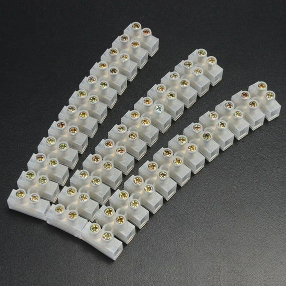 BE-TOOL 3Pcs 12 Terminals 3/5/10A Barrier Screw Terminal Block Wire Dual Connector Strip