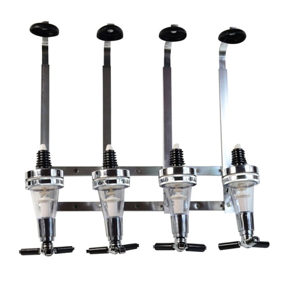 BE-TOOL 4 Bottle Drinks Dispenser Bottle Dispenser ABS Measuring Cups for All Size Drinking Bottle Home Bar Accessory