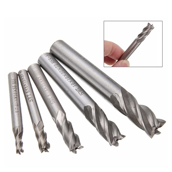 BE-TOOL 4 Flute Milling End Cutter Drill Bit for CNC Cutter Milling Drill Bit Metal Tool 6mm Silver