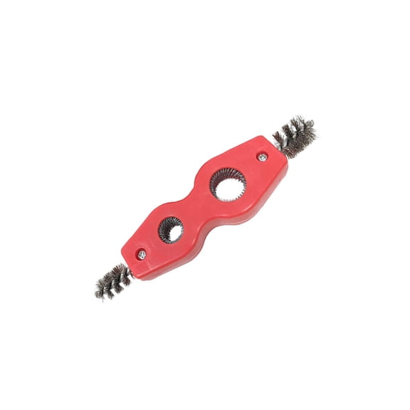 BE-TOOL 4 in 1 Pipe Cleaner Brush Tool Copper Pipes Cleaner Brush Double Head Wire Brush Stainless Steel Wire Cleaning Polishing and Rust Removal Red