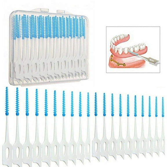 BE-TOOL 40 Pcs Teeth Brush Toothpick Interdental Bristles Floss Oral Care Teeth with Massage Effect