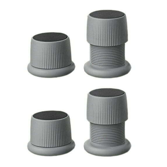 BE-TOOL 4PCS Furniture Adjustable Risers Feet, Adjustable Bed Stabilizer, Self-adhesive Plastic Risers Feet for Headboard Couch Chair (Grey)