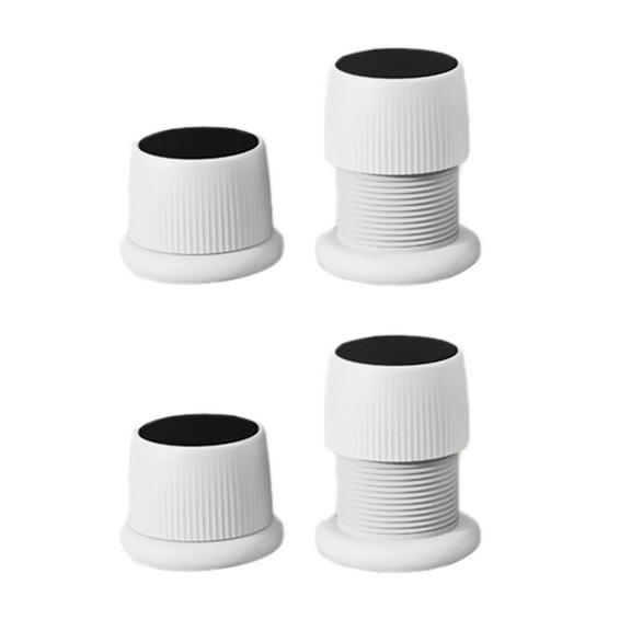 BE-TOOL 4PCS Furniture Adjustable Risers Feet, Adjustable Bed Stabilizer, Self-adhesive Plastic Risers Feet for Headboard Couch Chair (White)