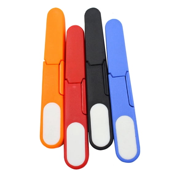 BE-TOOL 4PCS Portable Stainless Steel Scissors with Covers Fishing Sewing Scissor for Cutting Fishing Line (Random Color)