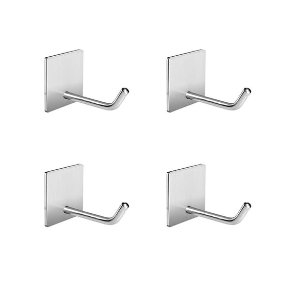 BE-TOOL 4PCS Razor Holder for Shower, 304 Stainless Steel Hanging Wall Metal Hooks Shower Hook for Home Bathroom, Double-Sided Adhesive Silver