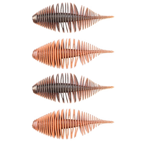 BE-TOOL 4PCS Soft Spiral Lures Bionic Fishing Bait 75mm/2.9in Fishing Bait for Saltwater Freshwater Rivers Sea