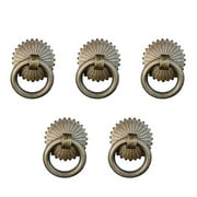BE-TOOL 5 Pack Antique Brass Drawer Pull Rings, 25mm/0.98inch Cabinet Door Handles Door Knobs for Furniture Cabinet Drawer Knobs