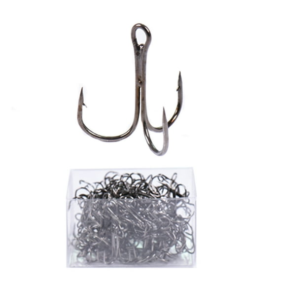BE-TOOL 50/100PCS Treble Fishing Hooks High Carbon Steel Fishing Hooks Set with Box (4/0#)