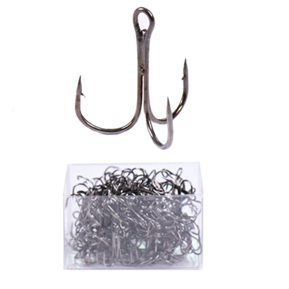 BE-TOOL 50/100PCS Treble Fishing Hooks High Carbon Steel Fishing Hooks Set with Box (5/0#)