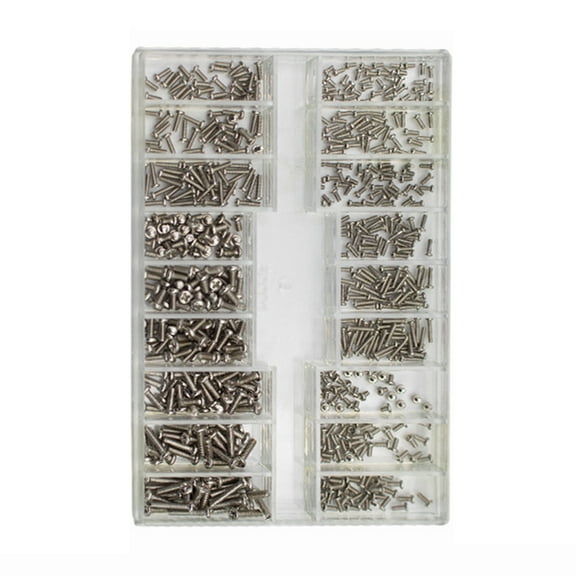 BE-TOOL 500Pcs Phillips Screw Kit, Steel Tiny Screws Micro Electroplated Screws Set, 20 Sizes