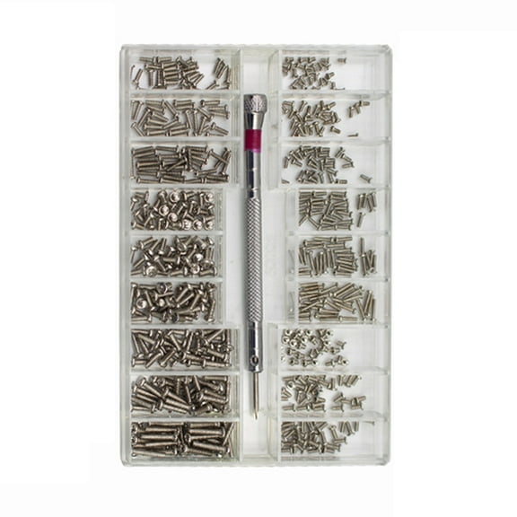 BE-TOOL 500Pcs Phillips Screw Kit, Steel Tiny Screws Micro Electroplated Screws Set, with a phillips Screwdriver 20 Sizes