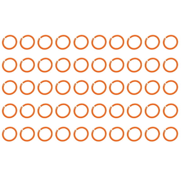 BE-TOOL 50PCS Colorful Plastic Binder Ring, Round Notebook Loose-Leaf Rings Book Rings for Notebook Cards Photo DIY Scrapbook Orange