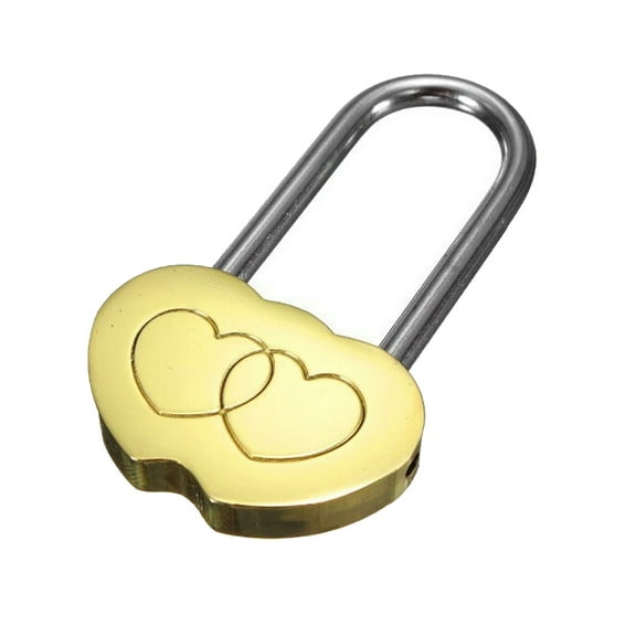 BE-TOOL 50mm Mini Padlock Lock Heart Shape Brass Lock for Lovers Wedding Keyed Padlocks Anniversary (without Keys)