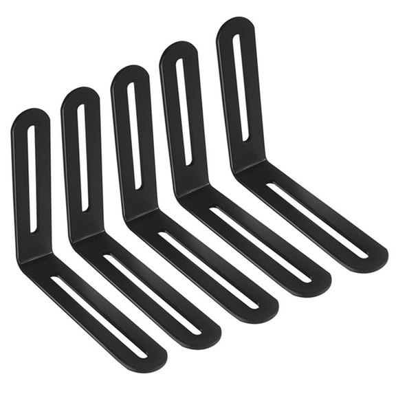 BE-TOOL 5PCS L-Shaped Right Angle Metal Bracket Plate Stainless Steels Fixing & Mounting Plate Longer Mounting Holes Design
