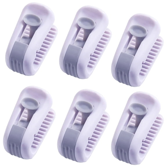 BE-TOOL 6× Quilt Holder Clips Quilt Curtains Fixer Non-Marking Buckle Anti-Slip Stripe Plastic Green/Purple