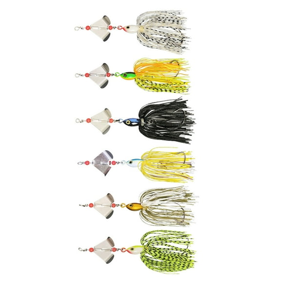BE-TOOL 6PCS Fishing Spinner Lures Fishing Bait with Spinner for Freshwater Saltwater Bass Mackerel Catfish Fish Tool
