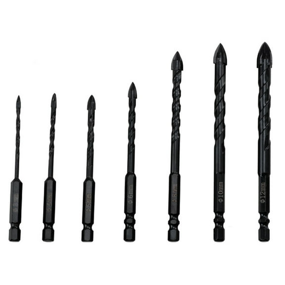 BE-TOOL 6PCS Metal Tile Drill Diamond Drill Bit for Dry Drilling / Water Drilling, Hexagonal Shaped Mounting Shank for Most Power Tools (Size 3#-12#)