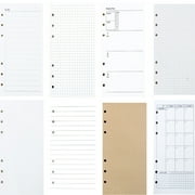 BE-TOOL 80Pcs Refill Sheets Papers 6 Hole Punched Loose-Leaf Papers A5 Blank Kraft