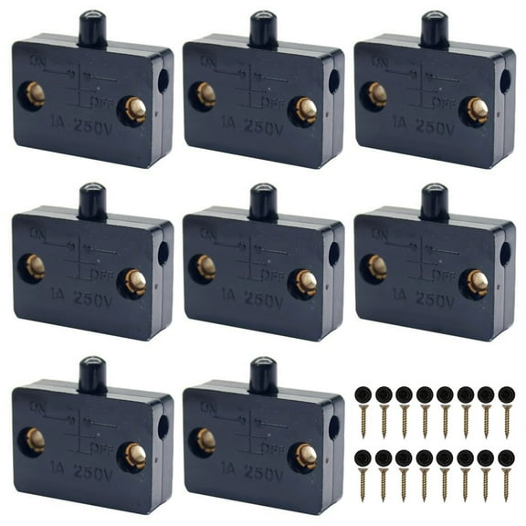 BE-TOOL 8PCS Cabinet Door Touch Light Switches Closet Touch Switch 1A 250V Wardrobe Lamp Sensor Switch for Bookcases Cabinets Black