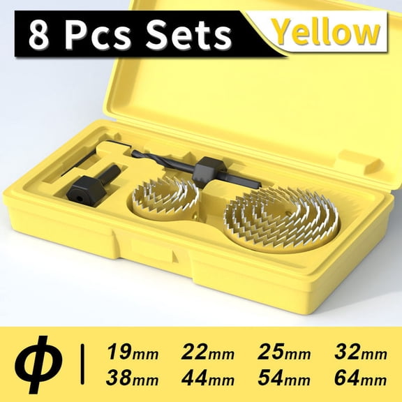 BE-TOOL 8Pcs Hole Saw Kit Set Hole Saw Cutters with Portable Storage Box for Plastic Wood Aluminum 4 Choice