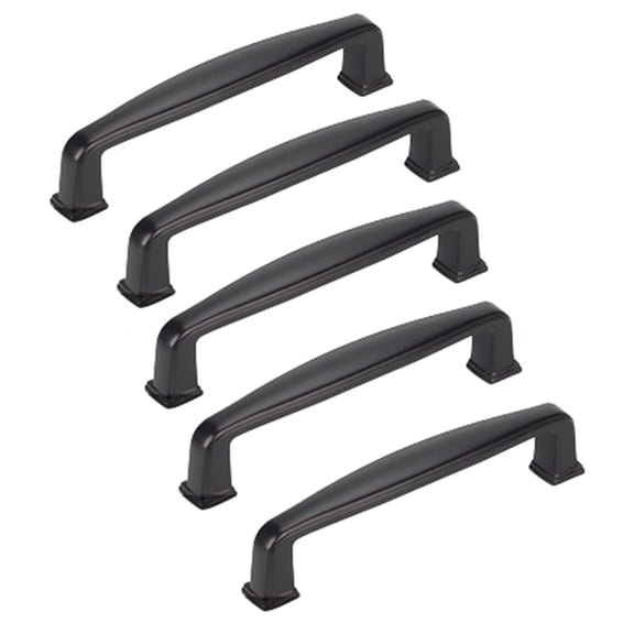 BE-TOOL 96mm/3.77" Matte Black Cabinet Pull Handle, 5 Pack Zinc Alloy Drawer Handles for Kitchen Cabinets Wardrobe Cupboard