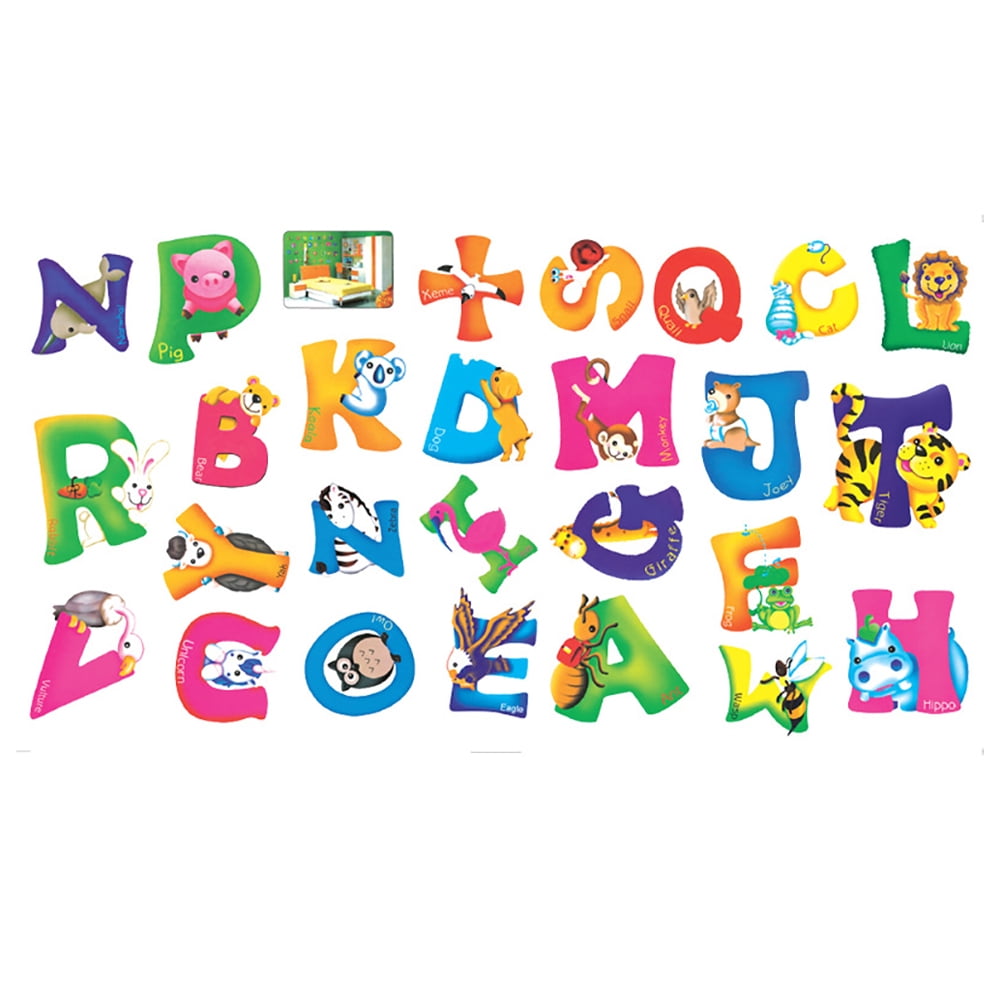 BE-TOOL A-Z Alphabet Wall Sticker Set Learning Educational Tool for ...