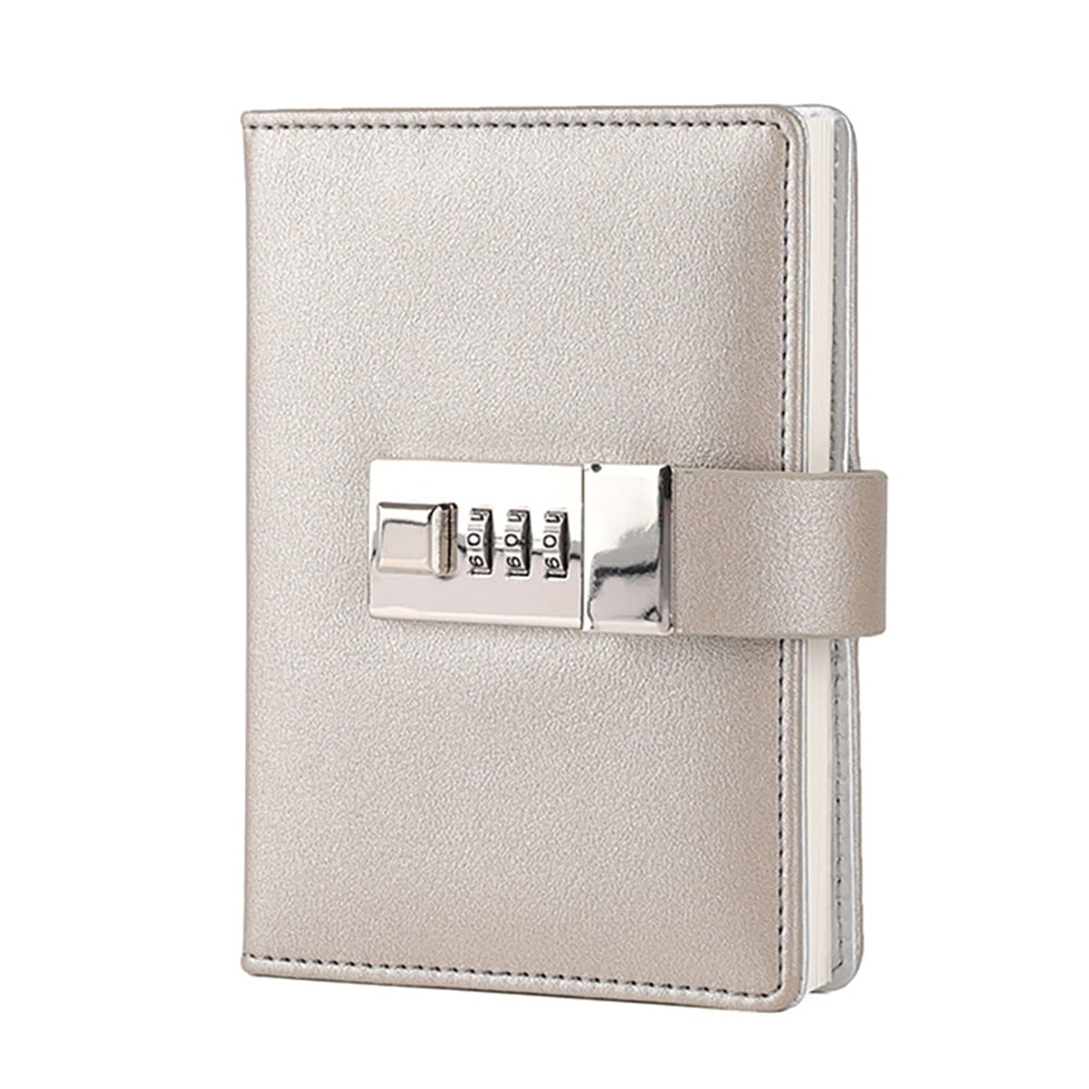 BE-TOOL A7 PU Leather Pocket Notebook with Retro Metal Password Lock 96 ...