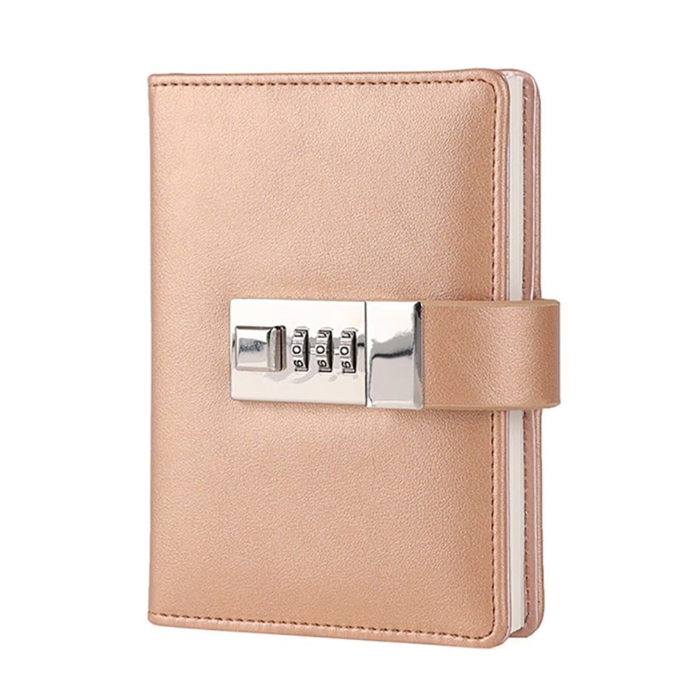 BE-TOOL A7 PU Leather Pocket Notebook with Retro Metal Password Lock 96 ...
