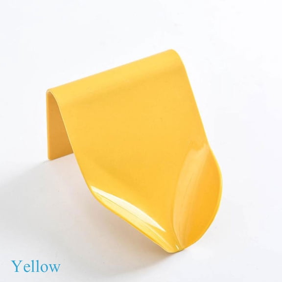 BE-TOOL ABS Soap Dish Drain Soap Holder Soap Saver Self Adhesive for Shower Bathroom Home Yellow