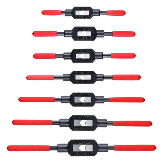 BE-TOOL Adjustable Tap Wrench Anti-Slip Handle High Speed Steel Double Ends Hand Tapping Tool 7 Size