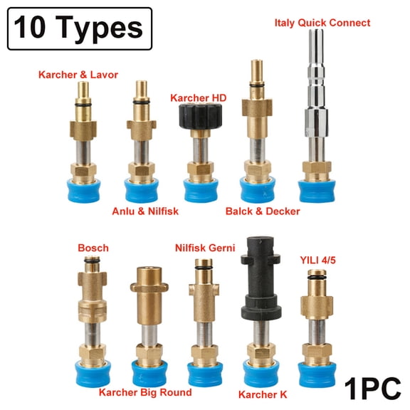 BE-TOOL Brass Pressure Water Gun Connection Quick Connect Gardening Washing Water Hose Connector 10 Choice