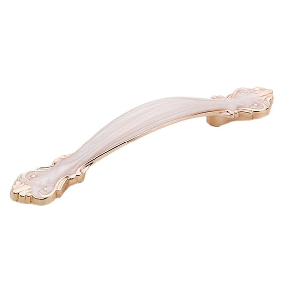 BE-TOOL Carved Cabinet Handle Cabinet Pulls Vintage Zinc Alloy Handle European Style for Kitchen Cupboard Door Dresser Furniture (128mm/5.03", Amber White)