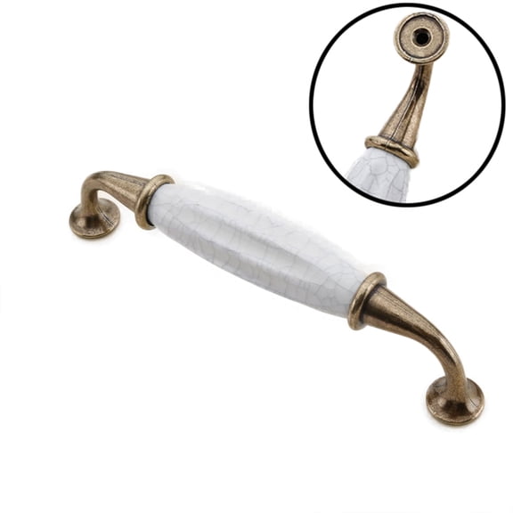 BE-TOOL Ceramic Marbling Cabinet Handle, 5.03 Inch Hole Centers Antique Drawer Pull for Kitchen Cabinet Knobs Dresser Handle Hardware Pull Type B