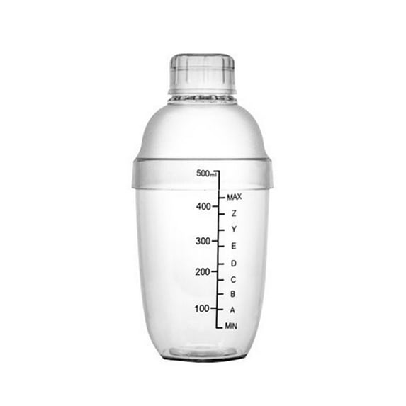 BE-TOOL Cocktail Shaker with Scale AS Plastic Wine Beverage Mixer Wine Drink Shaker Cup Bar Cocktails Fruit Tea Making Transparent 500ML