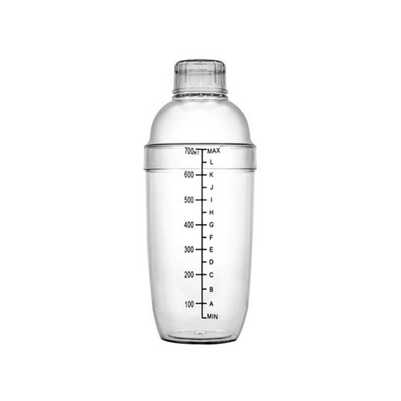 BE-TOOL Cocktail Shaker with Scale AS Plastic Wine Beverage Mixer Wine Drink Shaker Cup Bar Cocktails Fruit Tea Making Transparent 700ML