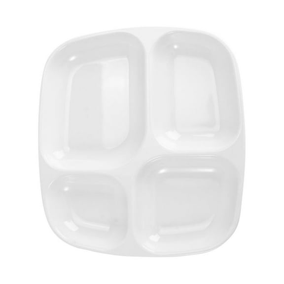 BE-TOOL Divided Trays, Thickened Divided Plates with Deep Sides and 4 Compartments for Outdoor, Camping, Party, Tailgating or Everyday Dining White/Green/Yellow/Orange