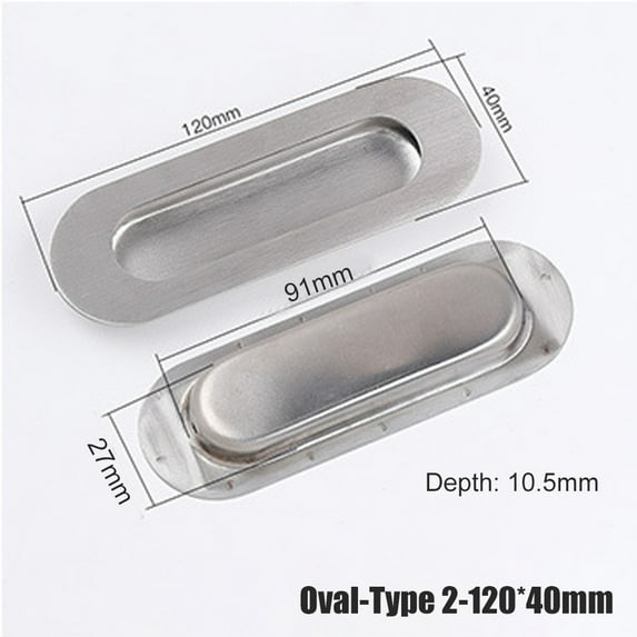 BE-TOOL Flush Door Handle Pull Recessed Handle Rectangular/Round Plate Stainless Steel 7 Sizes Choice