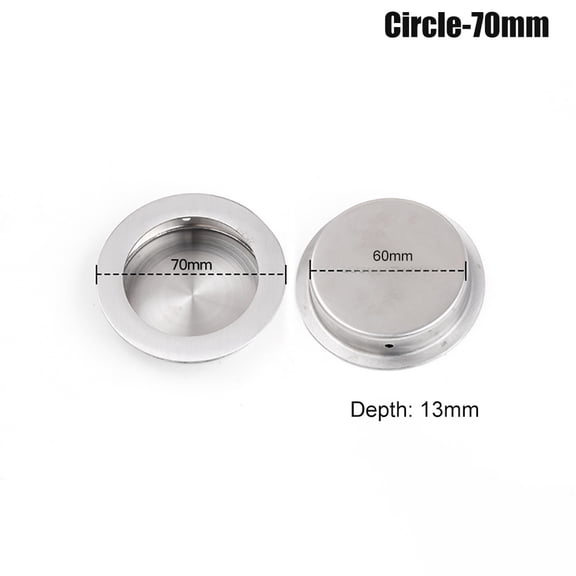 BE-TOOL Flush Door Handle Pull Recessed Handle Rectangular/Round Plate Stainless Steel 7 Sizes Choice