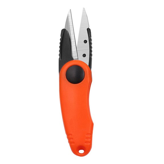 BE-TOOL Foldable Stainless Steel Scissor Fishing Tackle Scissors Cutting Fishing Line Scissors (Orange)
