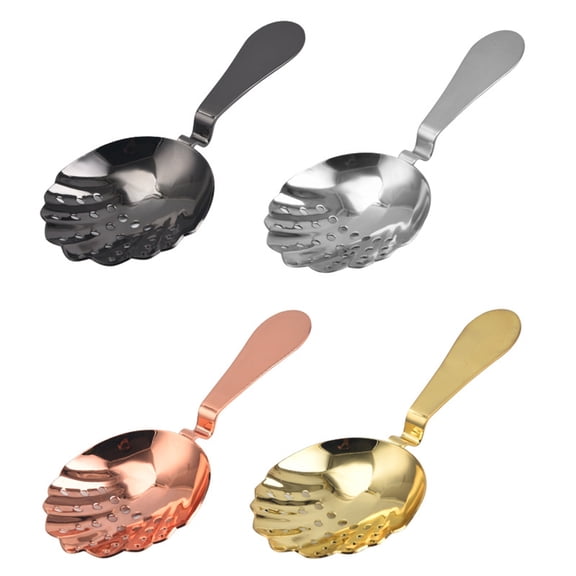 BE-TOOL Ice Strainer Cocktail Strainer Bar Ice Filter with Curved Handle Restaurant Bar Home Shell Shaped