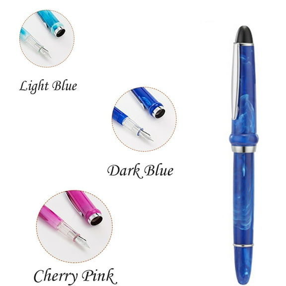 BE-TOOL Medium 0.5 Nib Fountain Pen Plastic Rotary Ink Absorber Smooth Writing Gifts for Teacher and Students