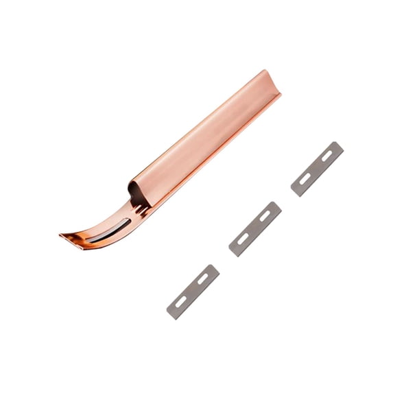 BE-TOOL Metal Leather Skiver with 3 Replacement Blades DIY Cutting Tool Kits for DIY Craft Rose Gold