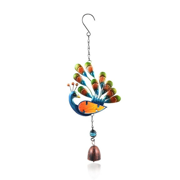 BE-TOOL Metal Peacock Wind Chimes Ringtones Wind Bell for Home Patio Garden Decoration Easy Hanging S Hook