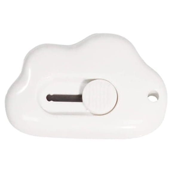 BE-TOOL Mini Box Cutter Pocket Portable Opener Retractable Utility Knife Plastic Letter Opener Cloud-Shaped Office School Supplies White