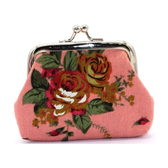 BE-TOOL Mini Coin Purses Card Holder Wallet Floral Printing Handbag for Girl Women Gift