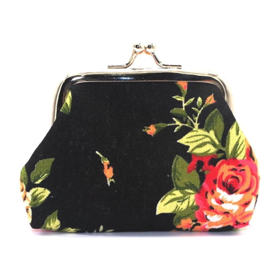 BE-TOOL Mini Coin Purses Card Holder Wallet Floral Printing Handbag for Girl Women Gift