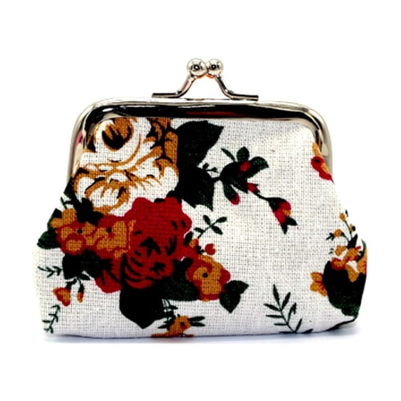 BE-TOOL Mini Coin Purses Card Holder Wallet Floral Printing Handbag for Girl Women Gift